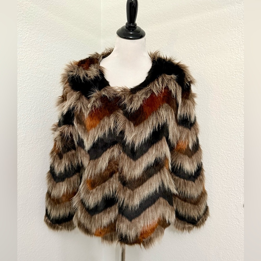 Dolce Cabo Multicolor Faux Fur Jacket